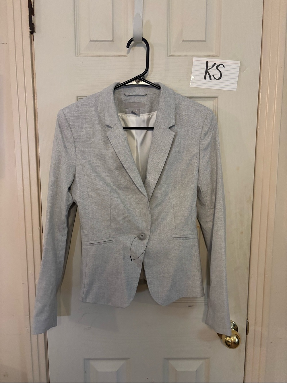 H&M Light Gray Tailored Single-Button Blazer